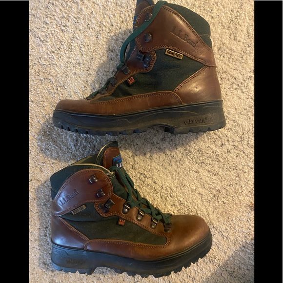 LL Bean Women’s Gore-Tex Hiking Boots Leather&Denim - Picture 1 of 6